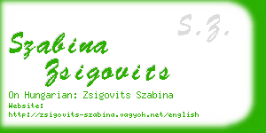 szabina zsigovits business card